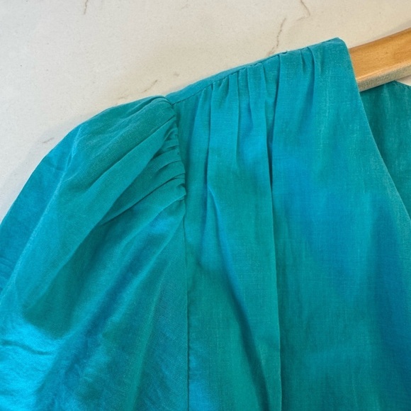 Trina Turk Make Merry Cotton Minidress Empire Waist Balloon Sleeves / medium - Picture 9 of 12